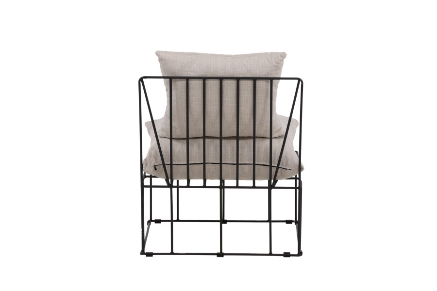 VENTURE DESIGN Livonia lenestol - beige polyester og sort stl