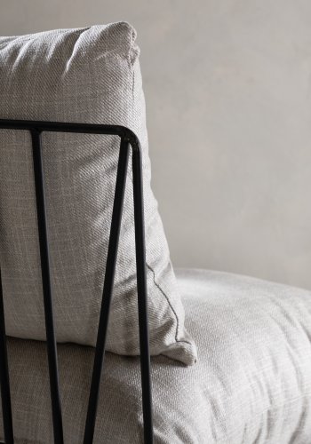 VENTURE DESIGN Livonia lenestol - beige polyester og sort stl