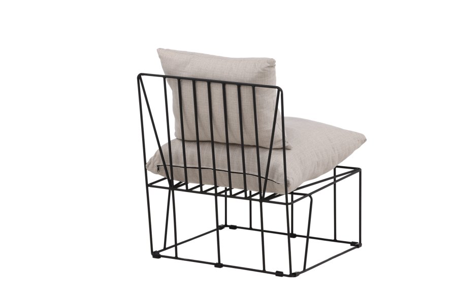 VENTURE DESIGN Livonia lenestol - beige polyester og sort stl