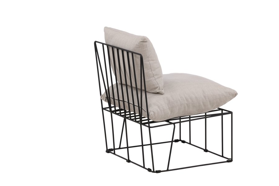 VENTURE DESIGN Livonia lenestol - beige polyester og sort stl