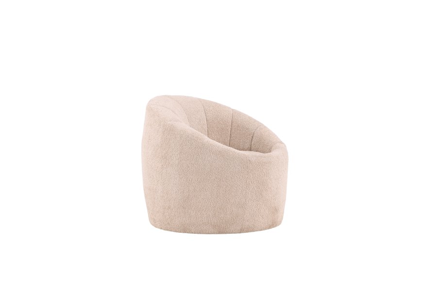 VENTURE DESIGN Warren loungestol - beige bouclé-stoff