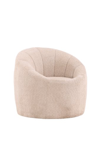 VENTURE DESIGN Warren loungestol - beige bouclé-stoff