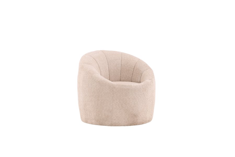 VENTURE DESIGN Warren loungestol - beige bouclé-stoff