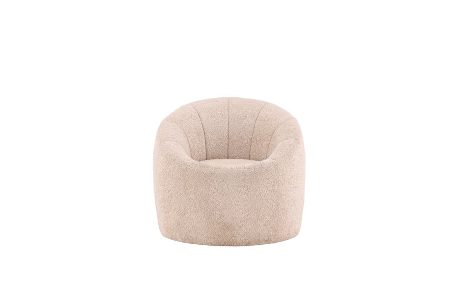 VENTURE DESIGN Warren loungestol - beige bouclé-stoff