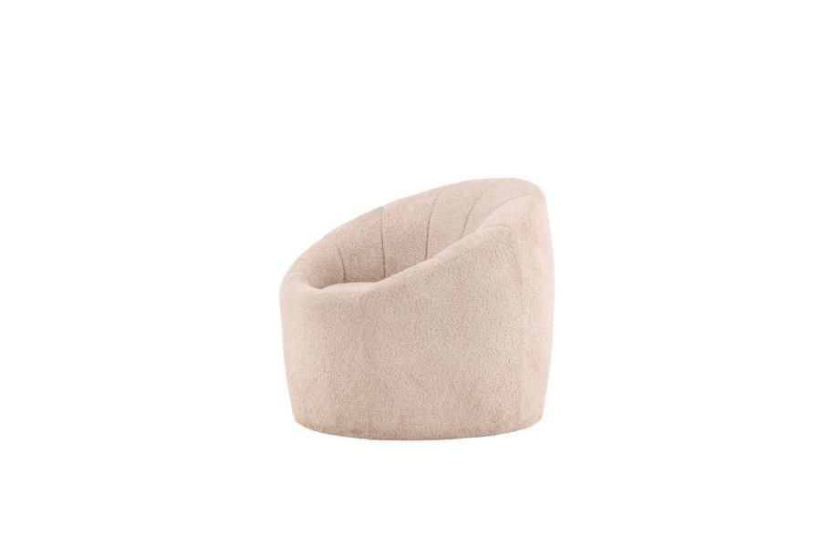 VENTURE DESIGN Warren loungestol - beige bouclé-stoff