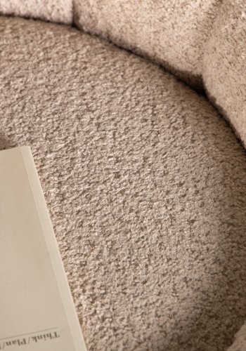 VENTURE DESIGN Warren loungestol - beige bouclé-stoff