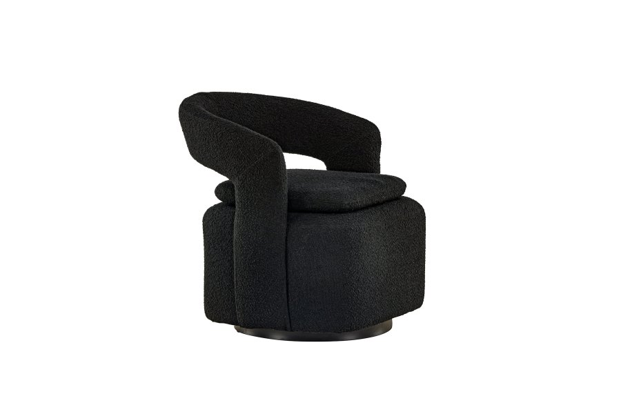 VENTURE DESIGN Laurel lenestol, m. armlen - svart bouclé og sort stl