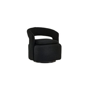 VENTURE DESIGN Laurel ftölj, w. armstöd - svart bouclé och svart stl