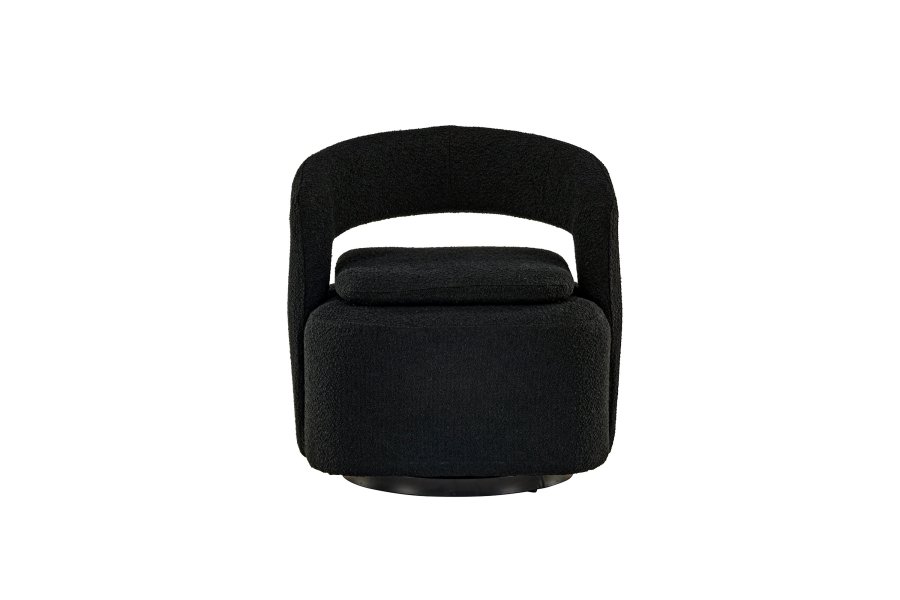 VENTURE DESIGN Laurel lenestol, m. armlen - svart bouclé og sort stl