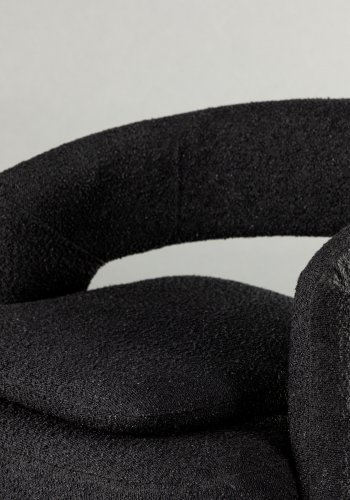 VENTURE DESIGN Laurel lenestol, m. armlen - svart bouclé og sort stl