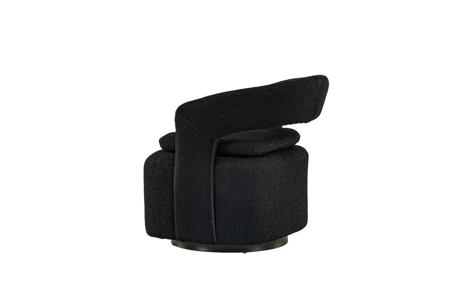 VENTURE DESIGN Laurel lenestol, m. armlen - svart bouclé og sort stl