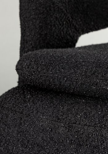 VENTURE DESIGN Laurel lenestol, m. armlen - svart bouclé og sort stl