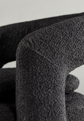 VENTURE DESIGN Laurel lenestol, m. armlen - svart bouclé og sort stl