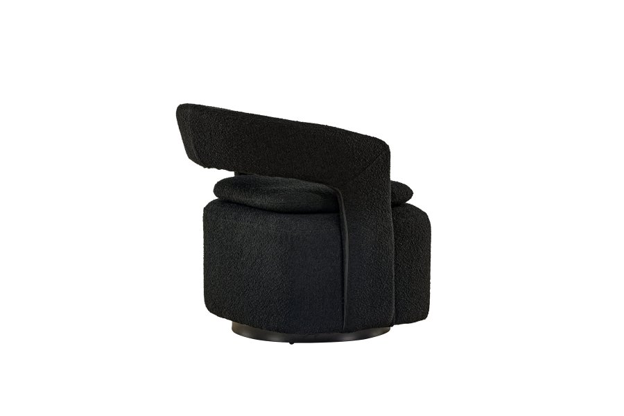 VENTURE DESIGN Laurel lenestol, m. armlen - svart bouclé og sort stl