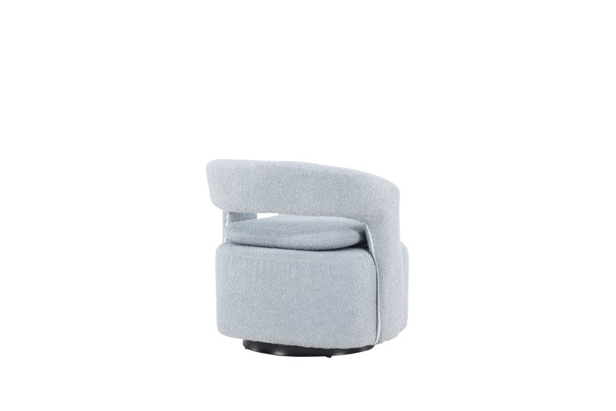 VENTURE DESIGN Laurel lenestol, m. armlener - lysebl bouclé og sort stl