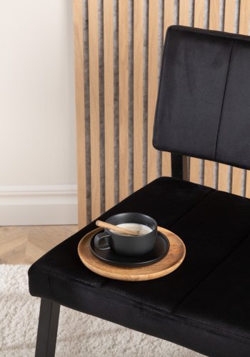 VENTURE DESIGN Monett loungestol - svart flyel og sort stl