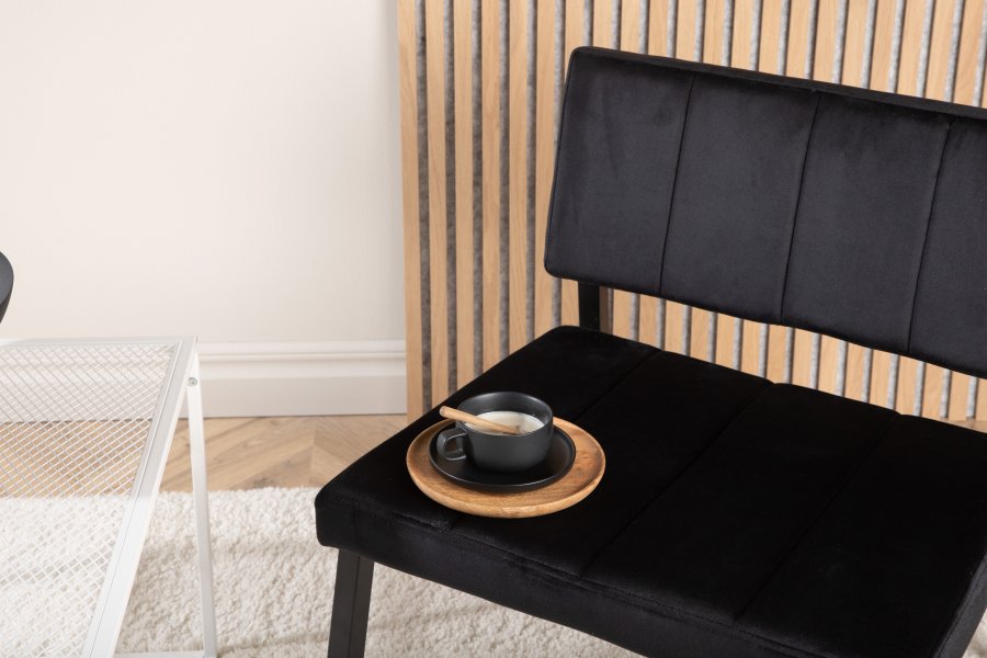 VENTURE DESIGN Monett loungestol - svart flyel og sort stl