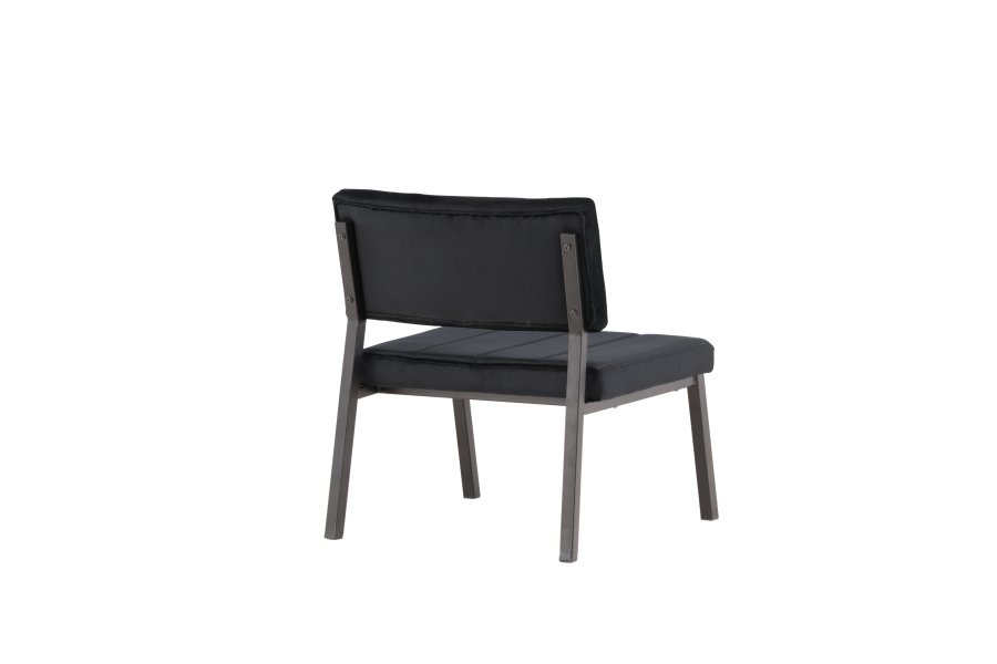 VENTURE DESIGN Monett loungestol - svart flyel og sort stl