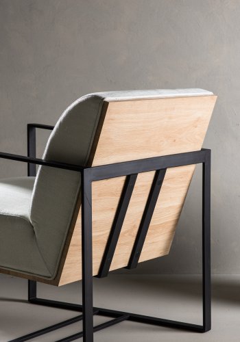 VENTURE DESIGN Kansas lenestol - hvit lin og sort stl