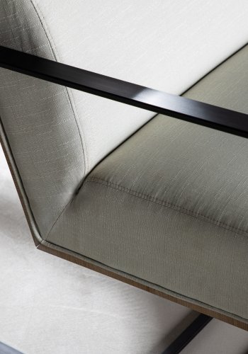 VENTURE DESIGN Kansas lenestol - hvit lin og sort stl