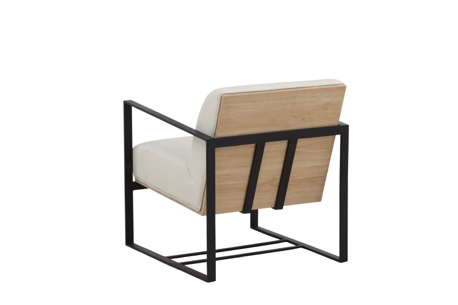 VENTURE DESIGN Kansas lenestol - hvit lin og sort stl