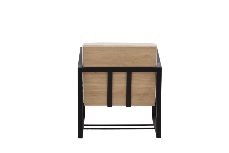 VENTURE DESIGN Kansas lenestol - hvit lin og sort stl