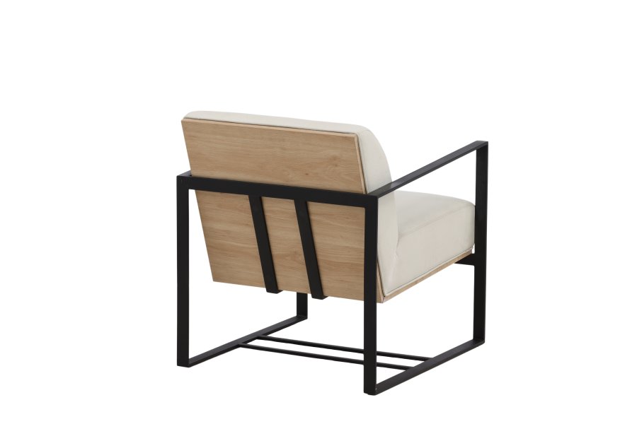 VENTURE DESIGN Kansas lenestol - hvit lin og sort stl