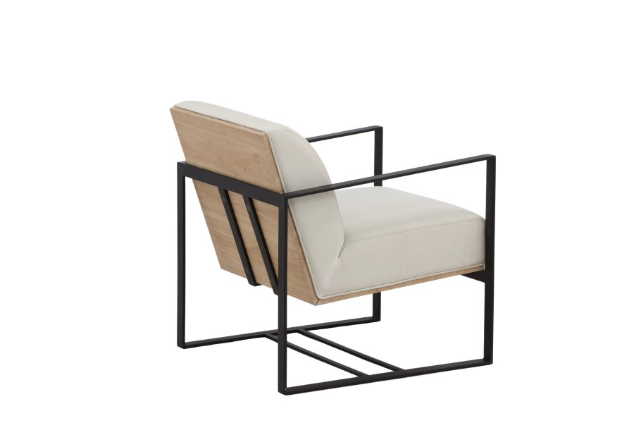 VENTURE DESIGN Kansas lenestol - hvit lin og sort stl