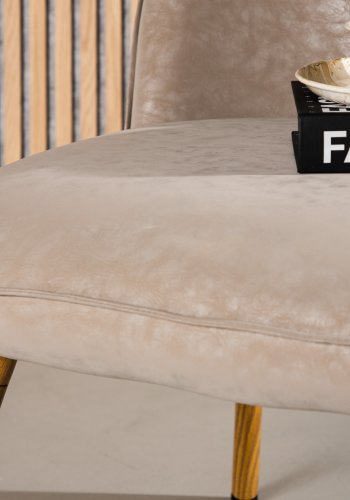 VENTURE DESIGN Polar lenestol - beige PU og naturstl