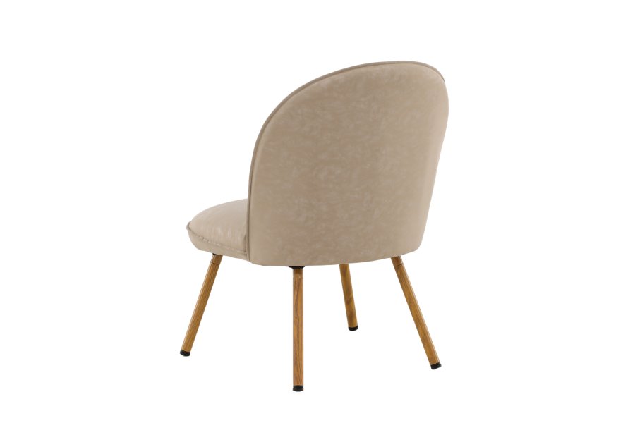VENTURE DESIGN Polar lenestol - beige PU og naturstl