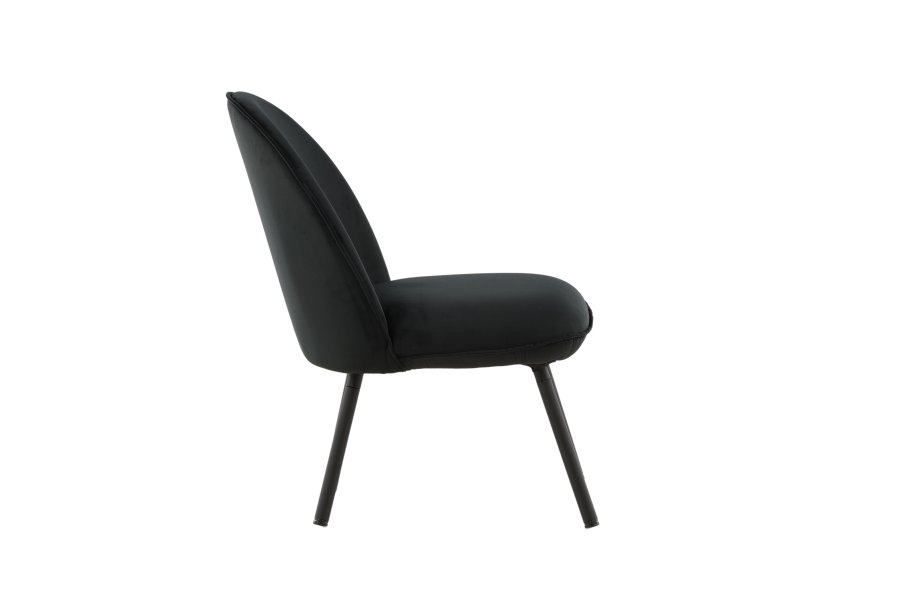 VENTURE DESIGN Polar loungestol - svart flyelspolyester og sort stl