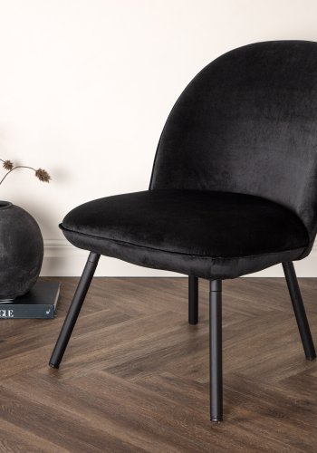 VENTURE DESIGN Polar loungestol - svart flyelspolyester og sort stl