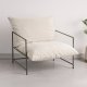 VENTURE HOME Sedalia l�nestol, m. arml�n - beige polyesterfl�jl og bronze st�l