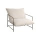 VENTURE HOME Sedalia l�nestol, m. arml�n - beige polyesterfl�jl og bronze st�l