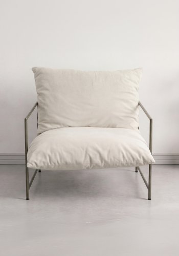 VENTURE HOME Sedalia l�nestol, m. arml�n - beige polyesterfl�jl og bronze st�l