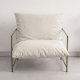 VENTURE HOME Sedalia l�nestol, m. arml�n - beige polyesterfl�jl og bronze st�l