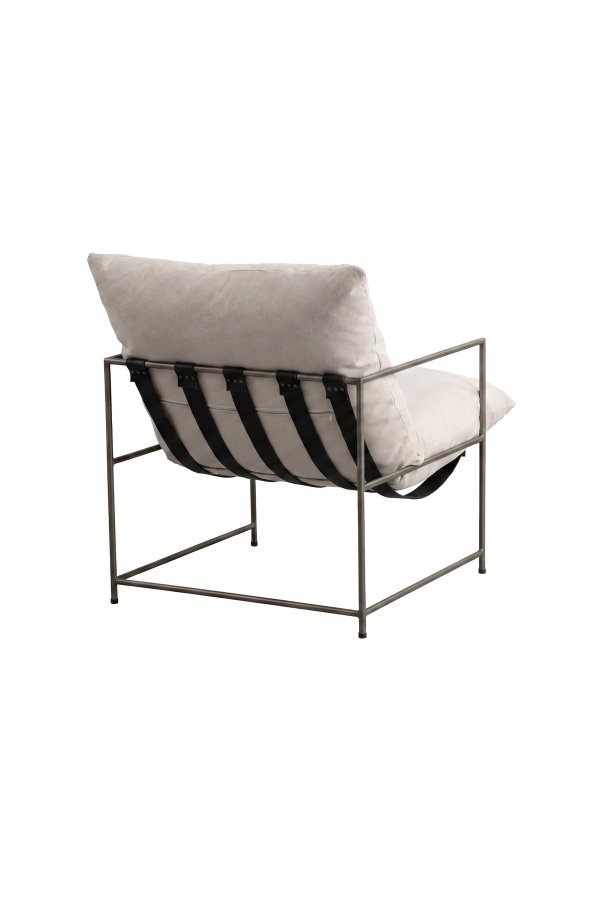 VENTURE HOME Sedalia l�nestol, m. arml�n - beige polyesterfl�jl og bronze st�l
