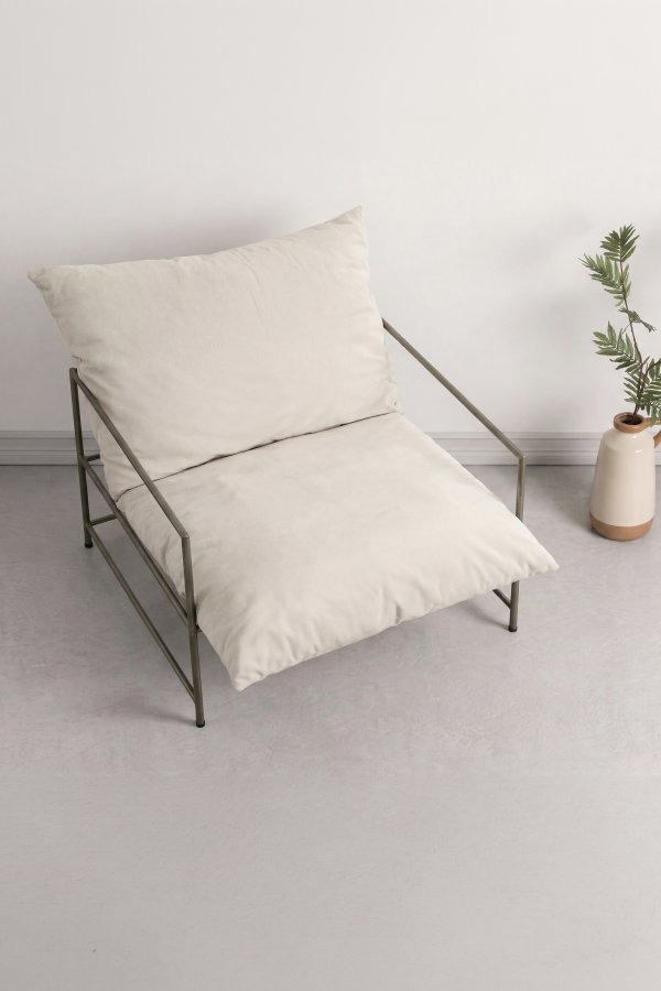VENTURE HOME Sedalia l�nestol, m. arml�n - beige polyesterfl�jl og bronze st�l
