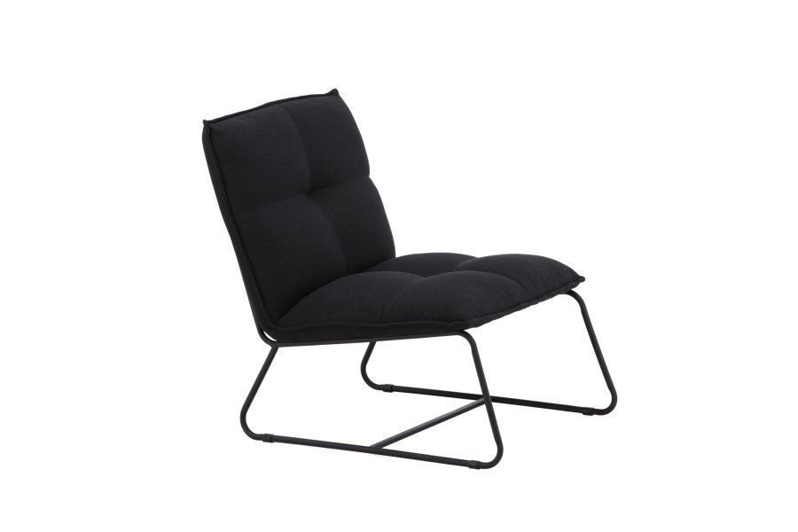 VENTURE DESIGN Madison loungestol - svart lin og sort stl