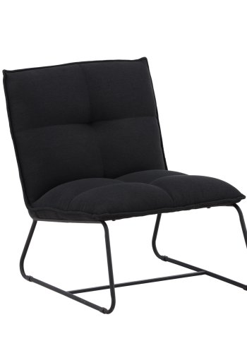 VENTURE DESIGN Madison loungestol - svart lin og sort stl