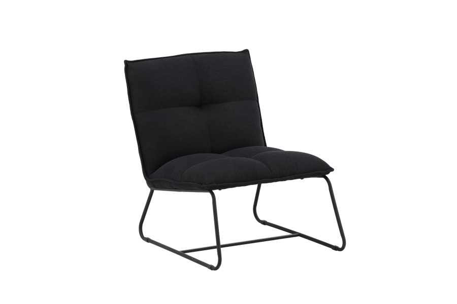 VENTURE DESIGN Madison loungestol - svart lin og sort stl
