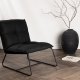 VENTURE DESIGN Madison loungestol - svart lin og sort stl