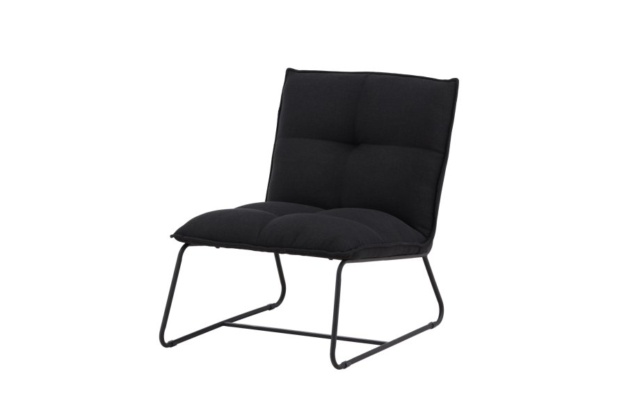 VENTURE DESIGN Madison loungestol - svart lin og sort stl