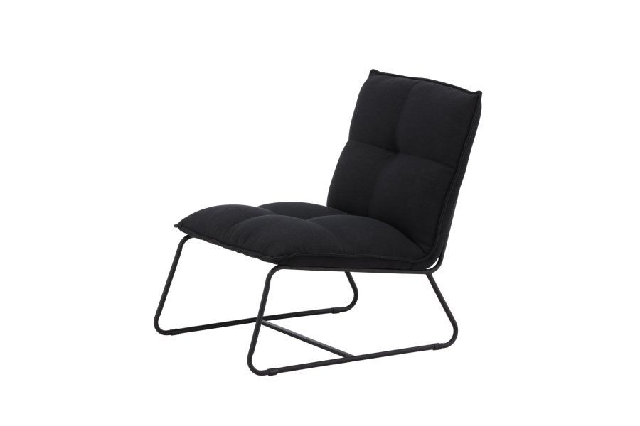 VENTURE DESIGN Madison loungestol - svart lin og sort stl