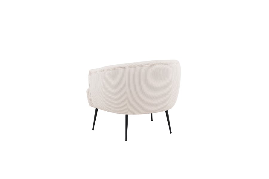 VENTURE DESIGN Derry Sessel - beigefarbener Samtpolyester und schwarzer Stahl