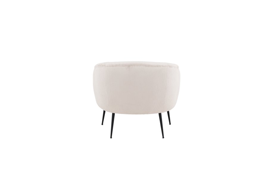 VENTURE DESIGN Derry Sessel - beigefarbener Samtpolyester und schwarzer Stahl