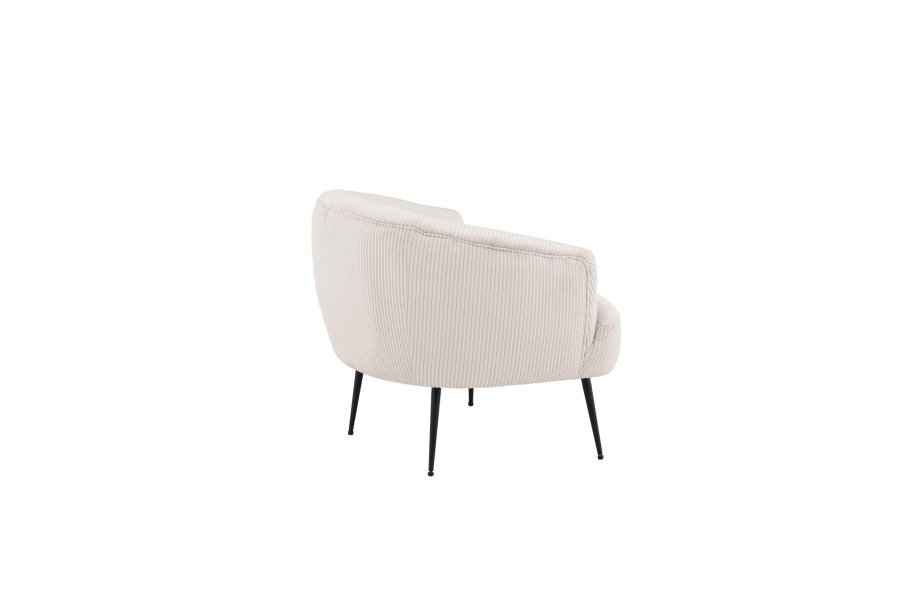 VENTURE DESIGN Derry Sessel - beigefarbener Samtpolyester und schwarzer Stahl