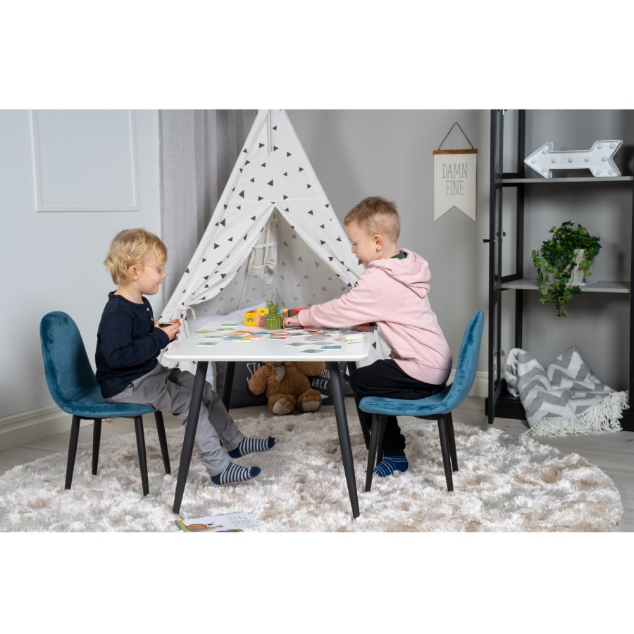 VENTURE DESIGN Polar Chair XXS spisestuestol - bl velour og metall