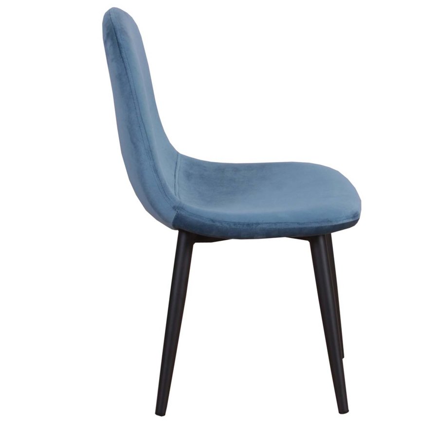 VENTURE DESIGN Polar Chair XXS spisestuestol - bl velour og metall