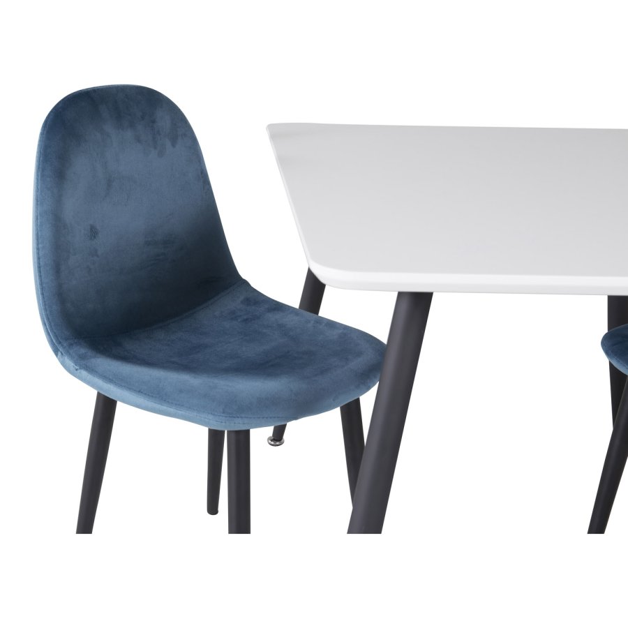 VENTURE DESIGN Polar Chair XXS spisestuestol - bl velour og metall